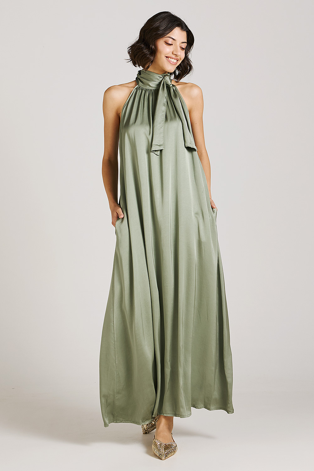 Motel Φορεμα halter 100%viscose - Motel