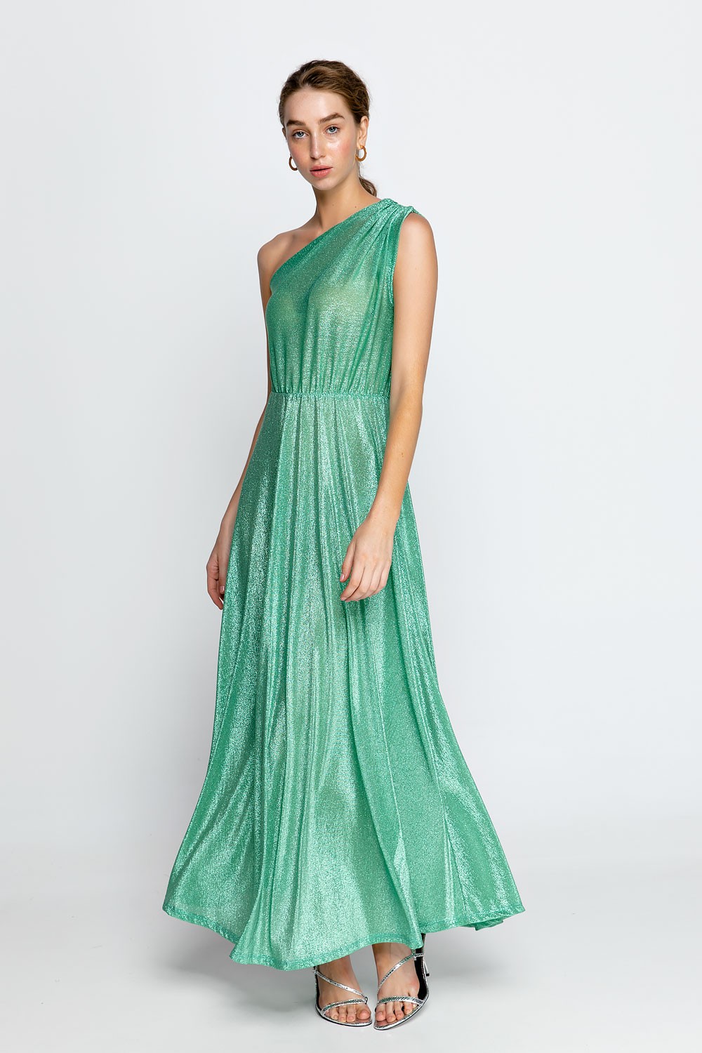 Φόρεμα lurex elegant με έναν ώμο