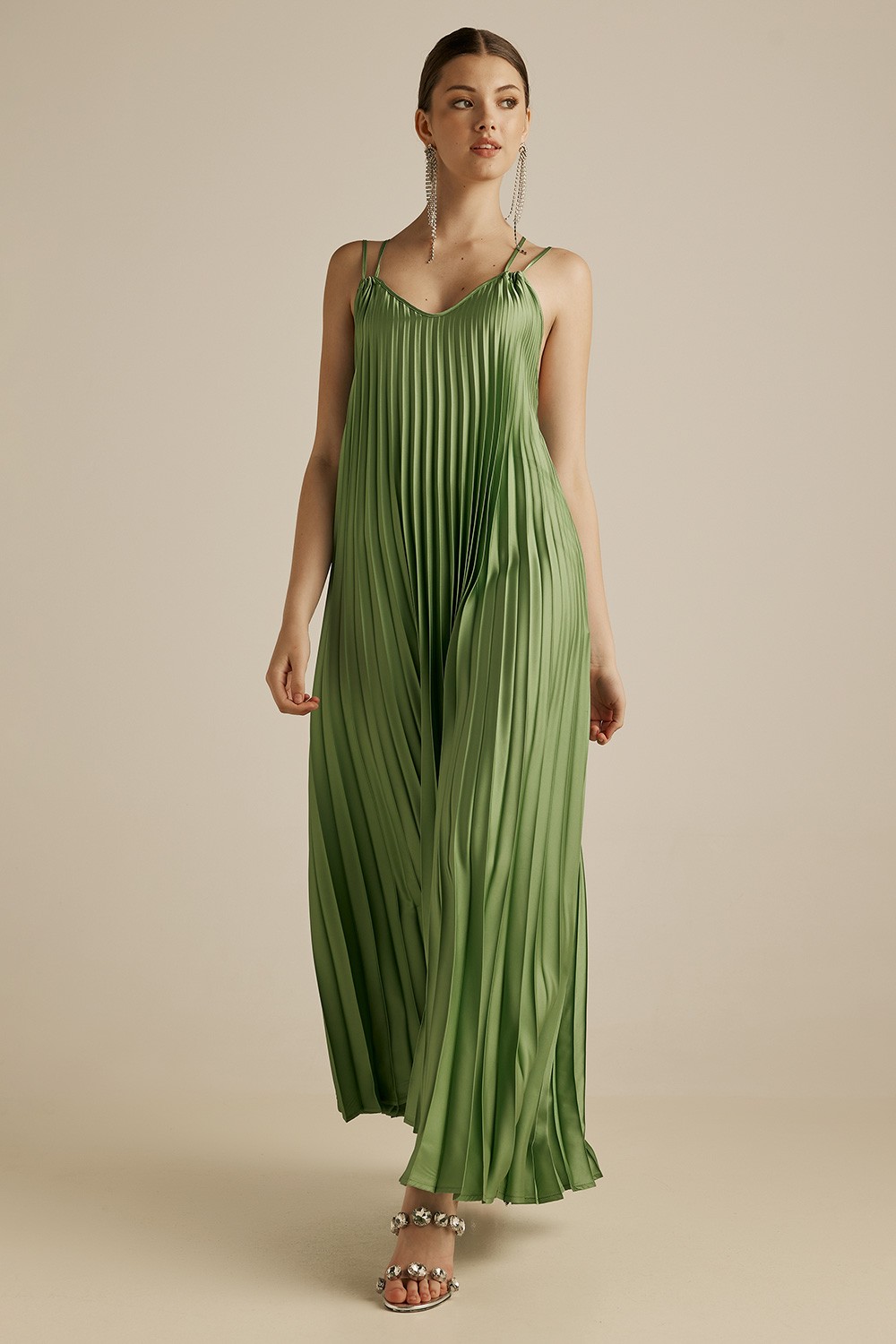 Imperial φόρεμα πλισέ με spaghetti straps