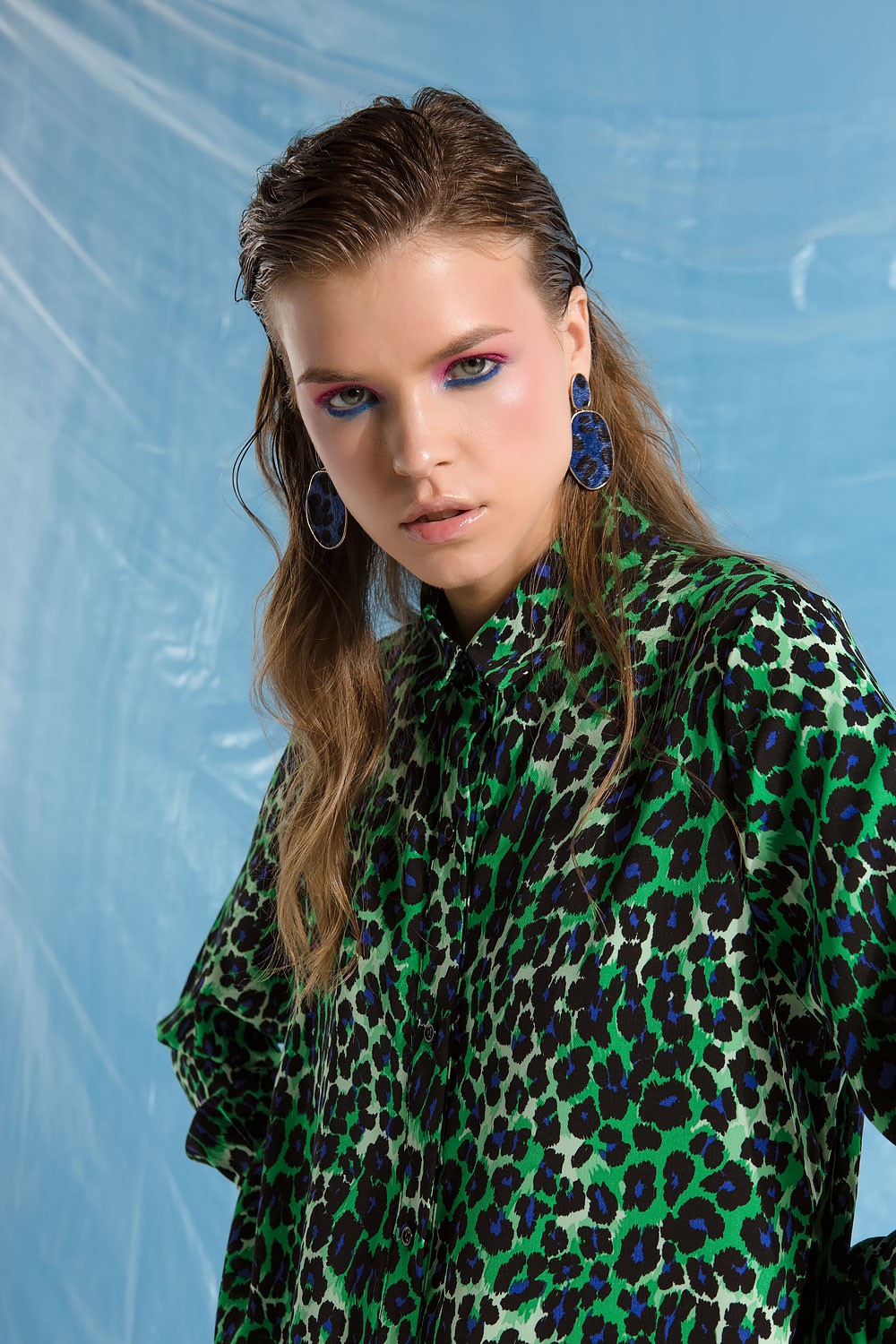 Πουκαμίσα-φόρεμα με leopard print