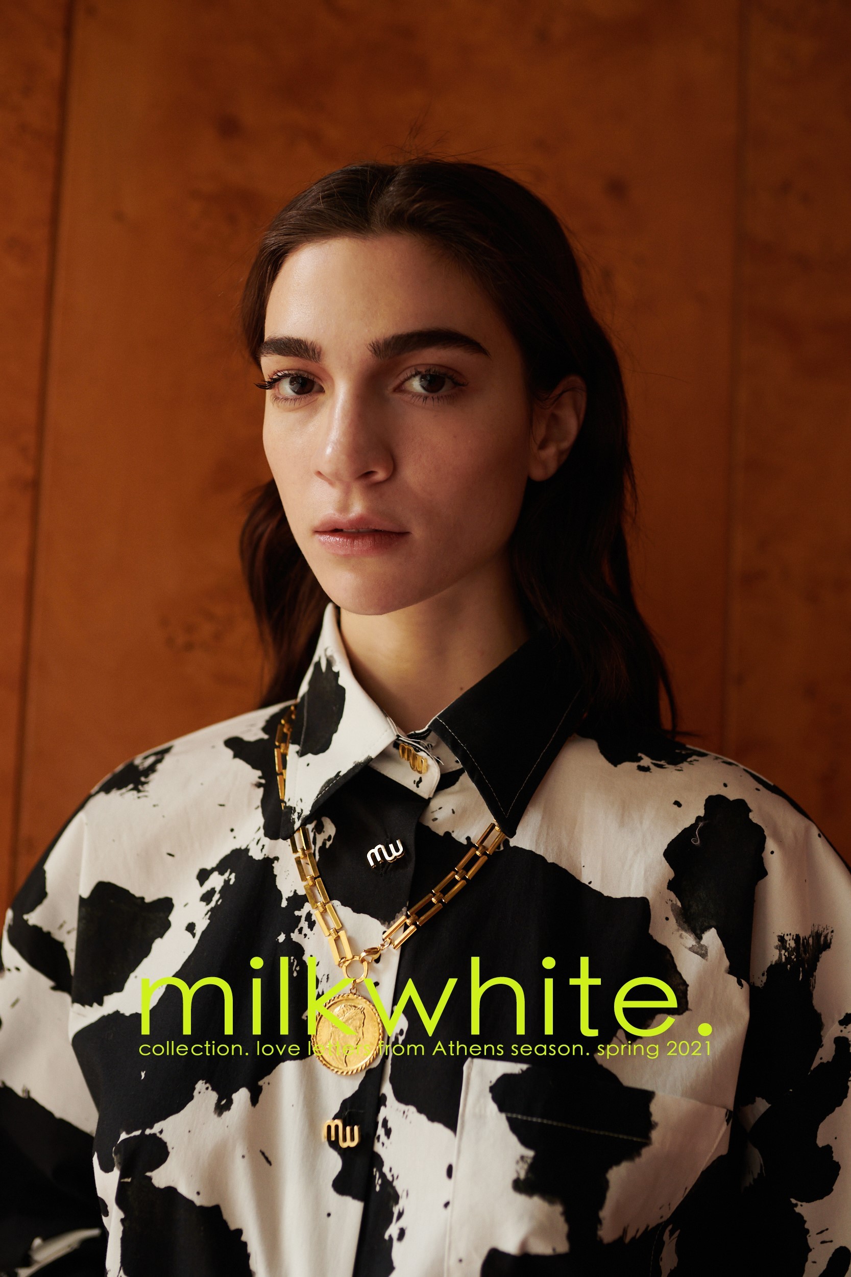 Milkwhite cow printed shirt
