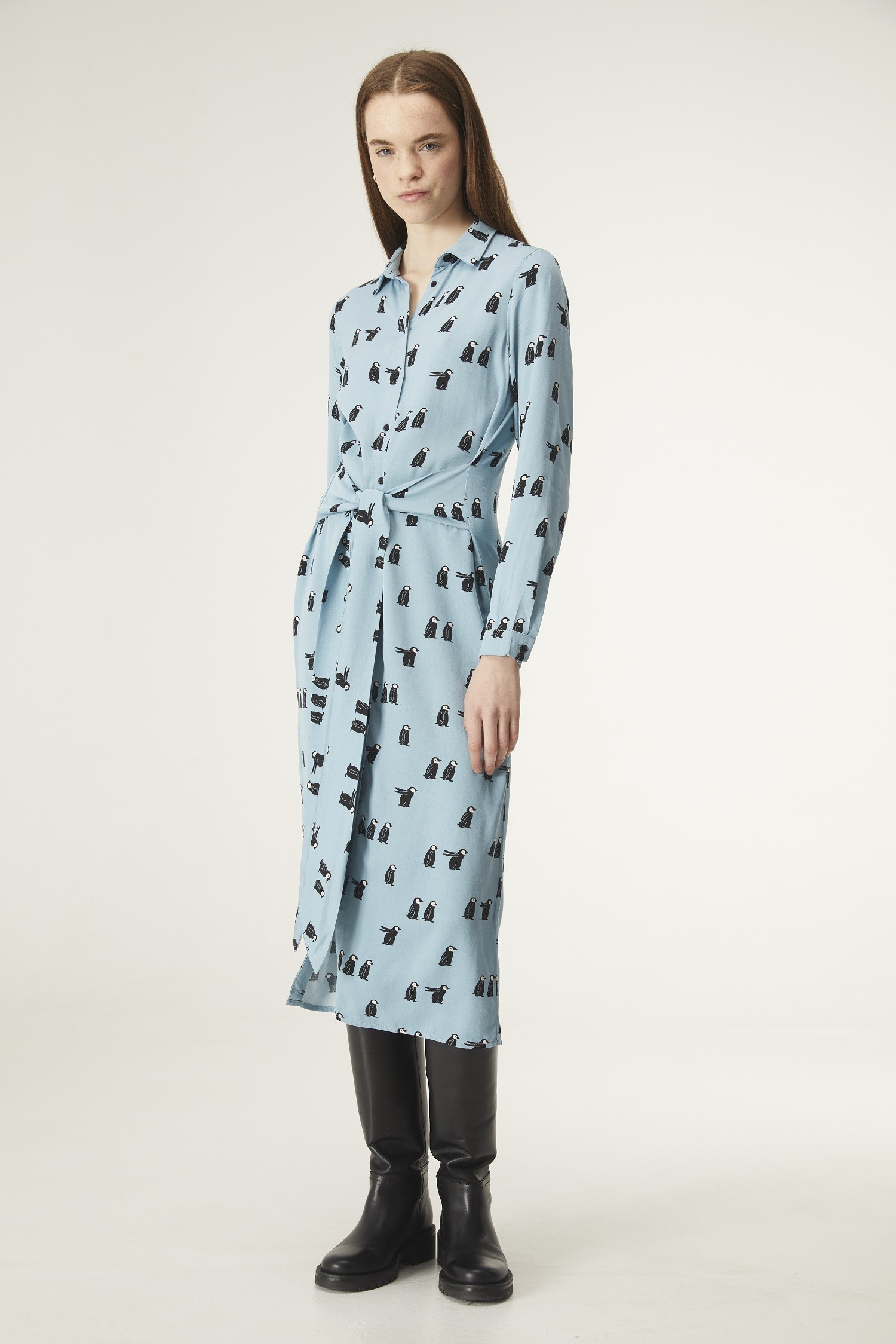 Φόρεμα chemisier με penguin print